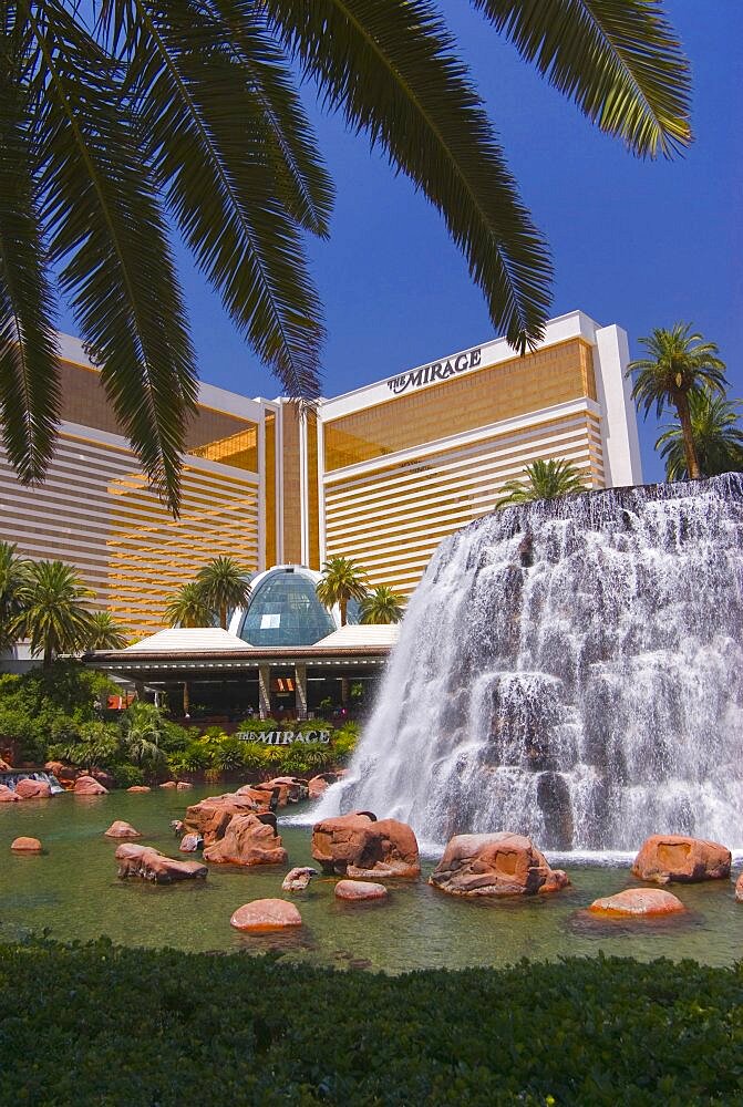 The Mirage Hotel and volcano, Las Vegas, Nevada, United States of America