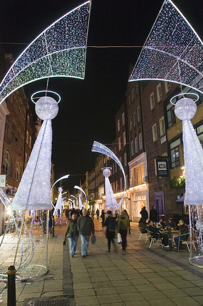 Christmas lights in South Moulton Street, near Oxford Street, London, England, United Kingdom, Europe