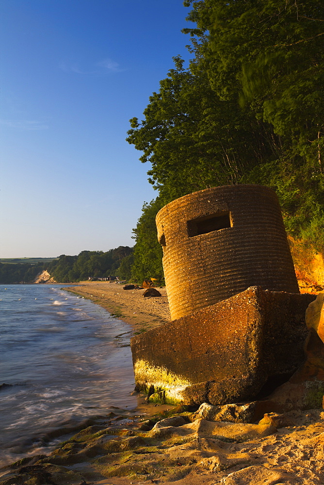 World War 2 pillbox on the beach at Studland Bay, Dorset, England, United Kingdom, Europe