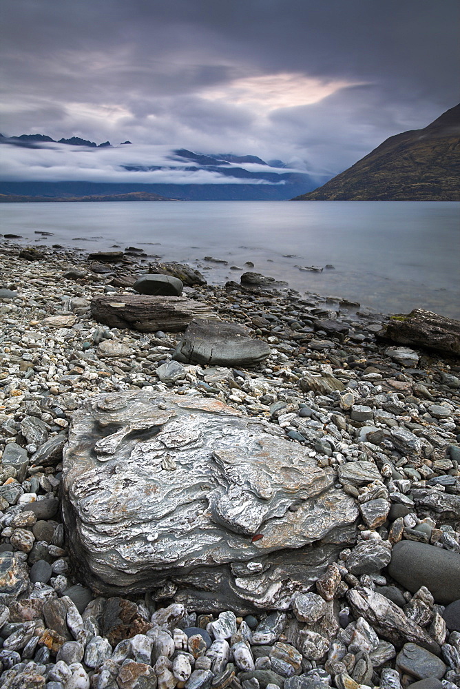 The shores of Lake Wakatipu near to Queenstown, South Island, New Zealand, Pacific