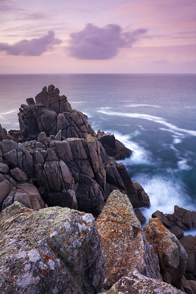 Dawn skies above Hella Point near Porthgwarra, Cornwall, England, United Kingdom, Europe