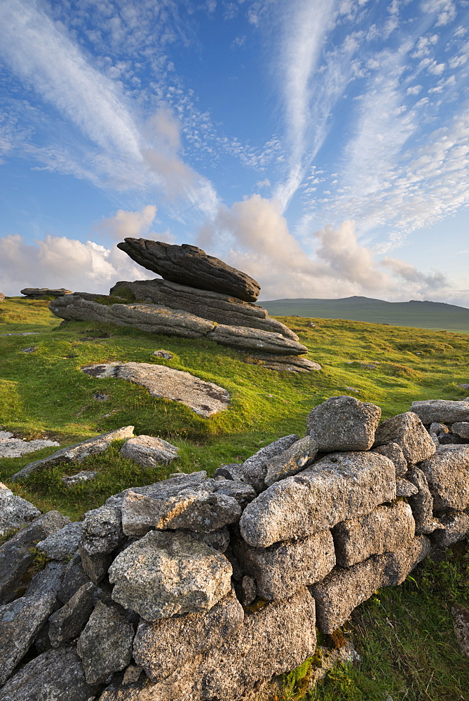 Summer at Irishman's Wall on Belstone Ridge, Dartmoor, Devon, England, United Kingdom, Europe