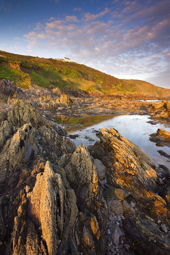 Coastal rock formations at Wembury Bay in Devon, England, United Kingdom, Europe