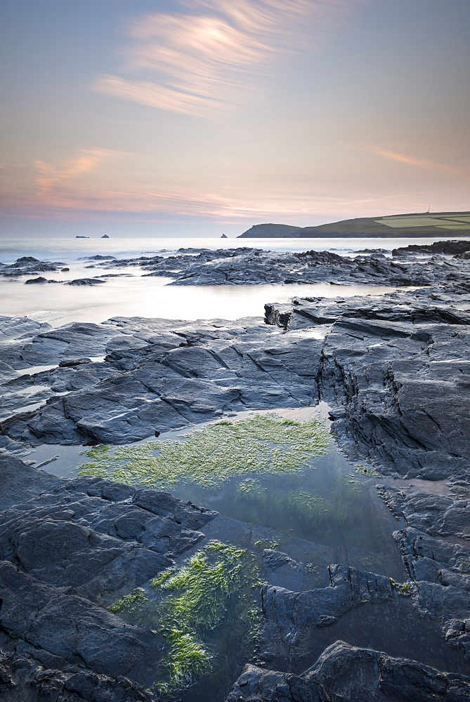 Evening over Trevose Head from Booby's Bay, North Cornwall, England, United Kingdom, Europe 