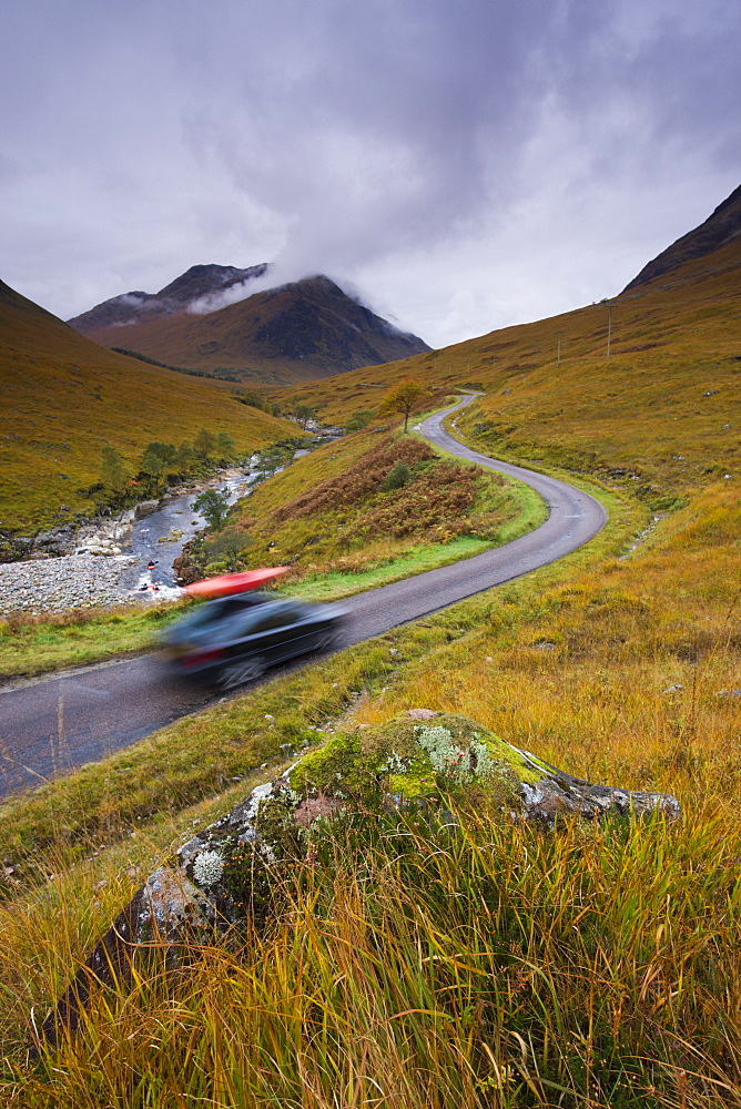 Touring the highlands of Scotland, Glen Etive, Highlands, Scotland, United Kingdom, Europe