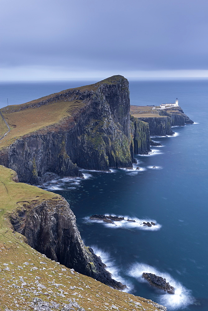 Neist Point Lighthouse, the most westerly point on the Isle of Skye, Inner Hebrides, Scotland, United Kingdom, Europe