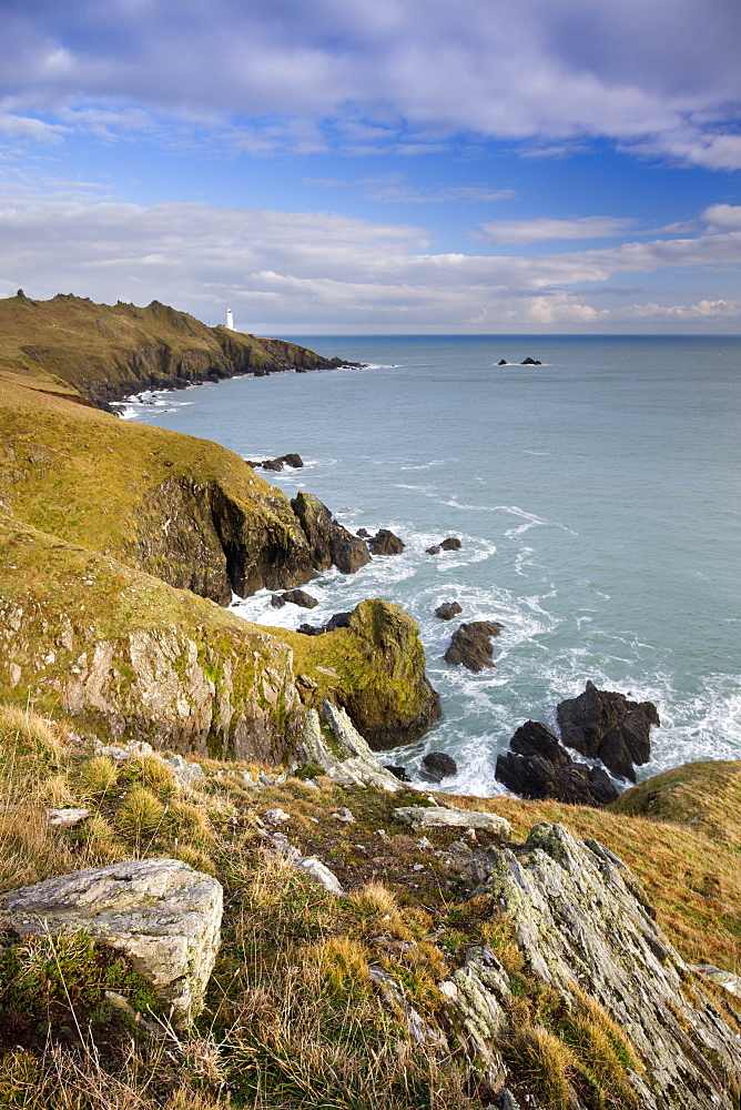 Start Point peninsula and lighthouse, South Devon, England, United Kingdom, Europe