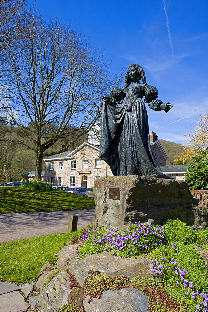 Lorna Doone statue outside Exmoor National Park headquarters, Dulverton, Somerset, England, United Kingdom, Europe