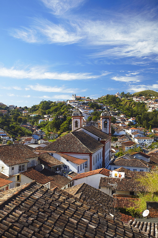 View of Ouro Preto, UNESCO World Heritage Site, Minas Gerais, Brazil, South America 