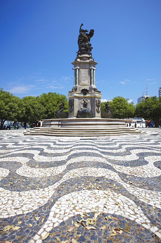 Monument in Praca Sao Sebastiao (St. Sebastian Square), Manaus, Amazonas, Brazil, South America 