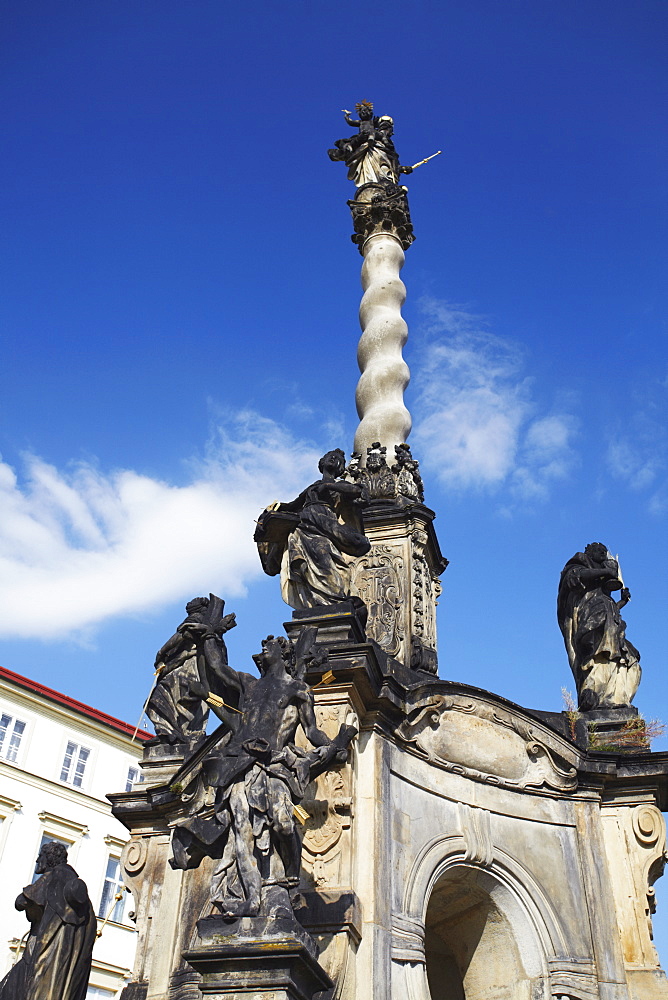 Marian Plague Column in Lower Square (Dolni Namesti), Olomouc, Moravia, Czech Republic, Europe