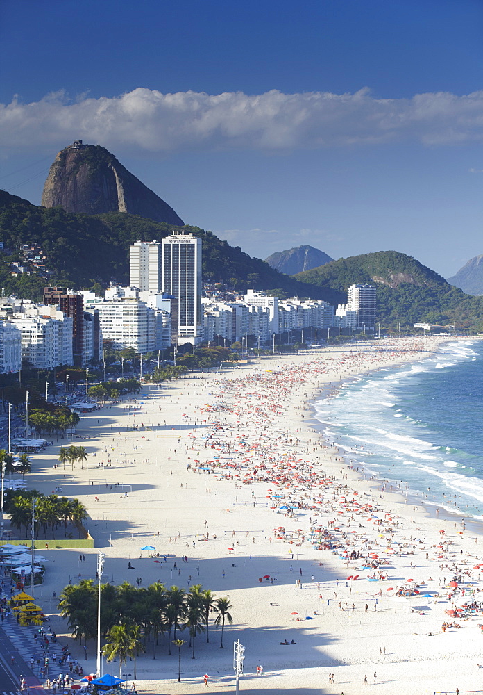 View of Copacabana beach, Rio de Janeiro, Brazil, South America 