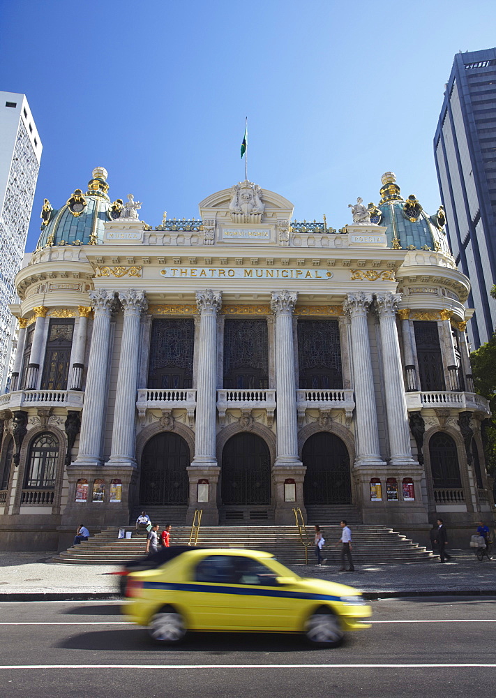 Theatro Municipal (Municipal Theatre) in Praca Floriano (Floriano Square), Centro, Rio de Janeiro, Brazil, South America 