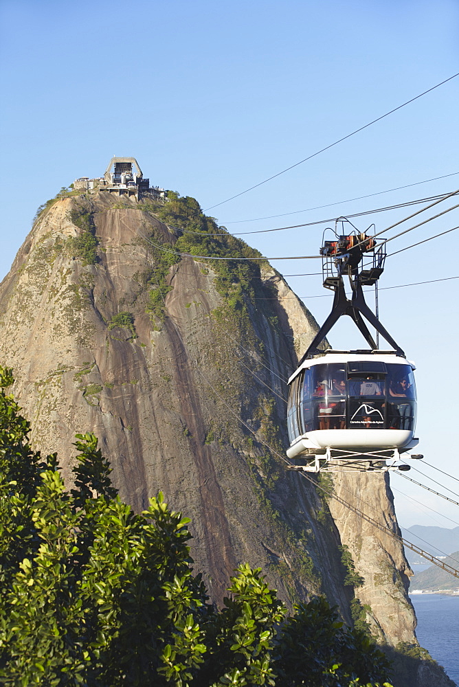 Cable car at Sugar Loaf Mountain (Pao de Acucar), Urca, Rio de Janeiro, Brazil, South America 