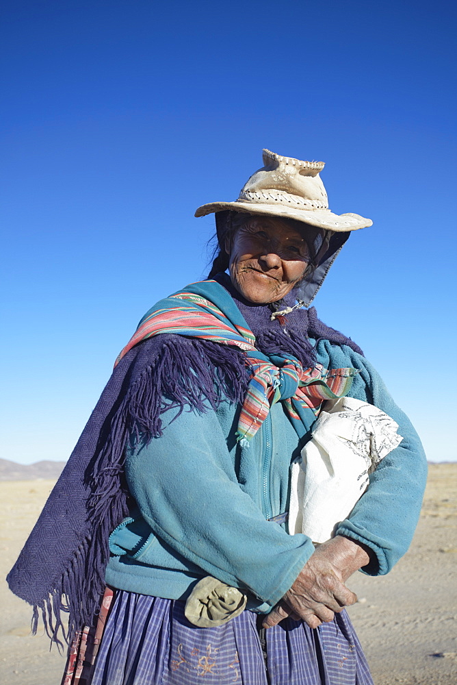 Bolivian woman, Uyuni, Potosi Department, Bolivia, South America