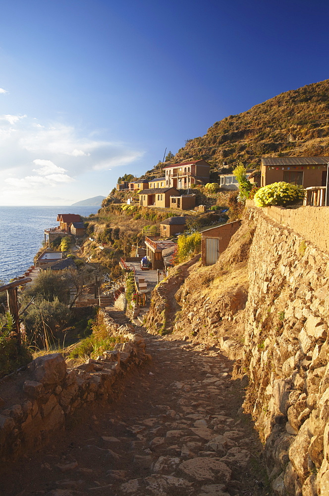 Village of Yumani on Isla del Sol (Island of the Sun), Lake Titicaca, Bolivia, South America