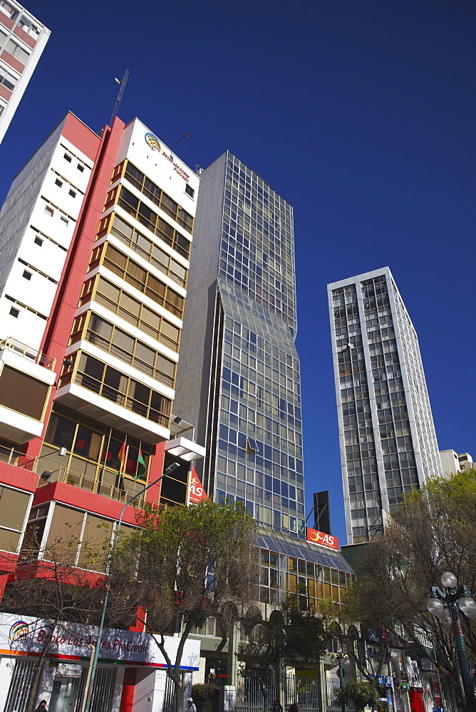 Skyscrapers along Avenida 16 de Julio (El Prado), La Paz, Bolivia, South America