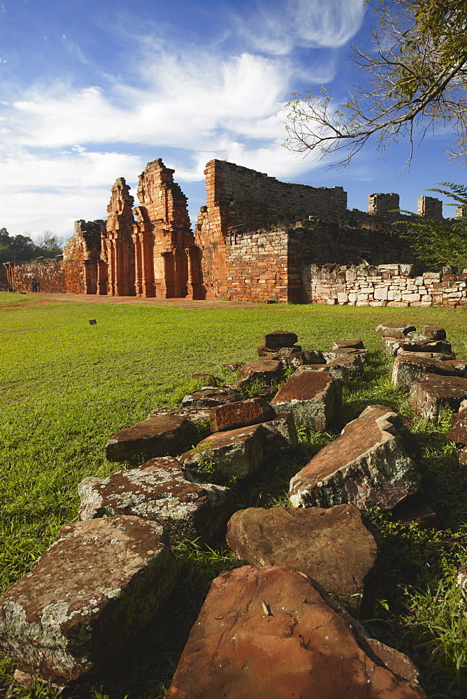 Ruins of mission at San Ignacio Mini, UNESCO World Heritage Site, Misiones, Argentina, South America