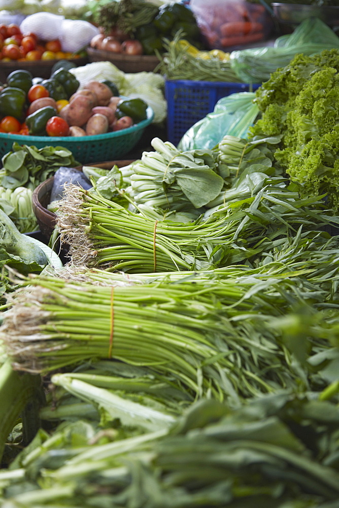 Vegetables at market, Phnom Penh, Cambodia, Indochina, Southeast Asia, Asia