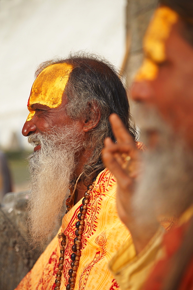 Sadhus (Holy men) at Pashupatinath Temple, Kathmandu, Nepal, Asia