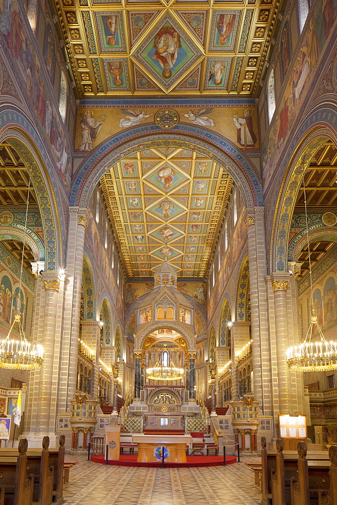 Interior of Basilica of St. Peter, Pecs, Southern Transdanubia, Hungary, Europe