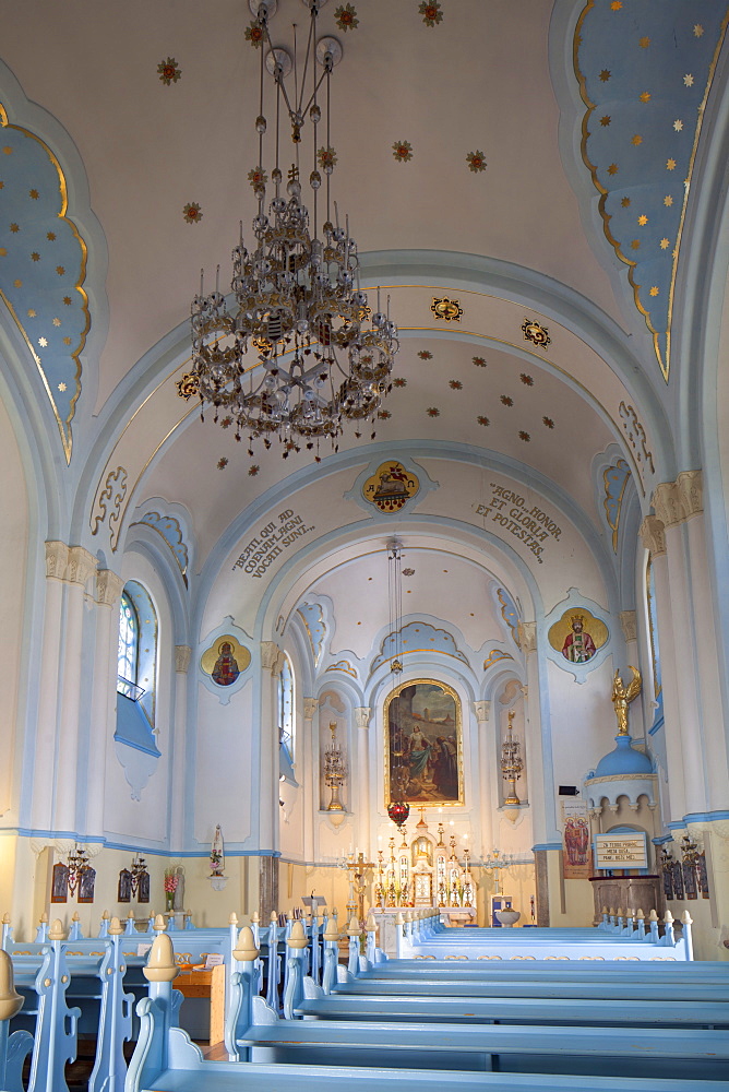 Interior of Church of St. Elizabeth (Blue Church), Bratislava, Slovakia, Europe 