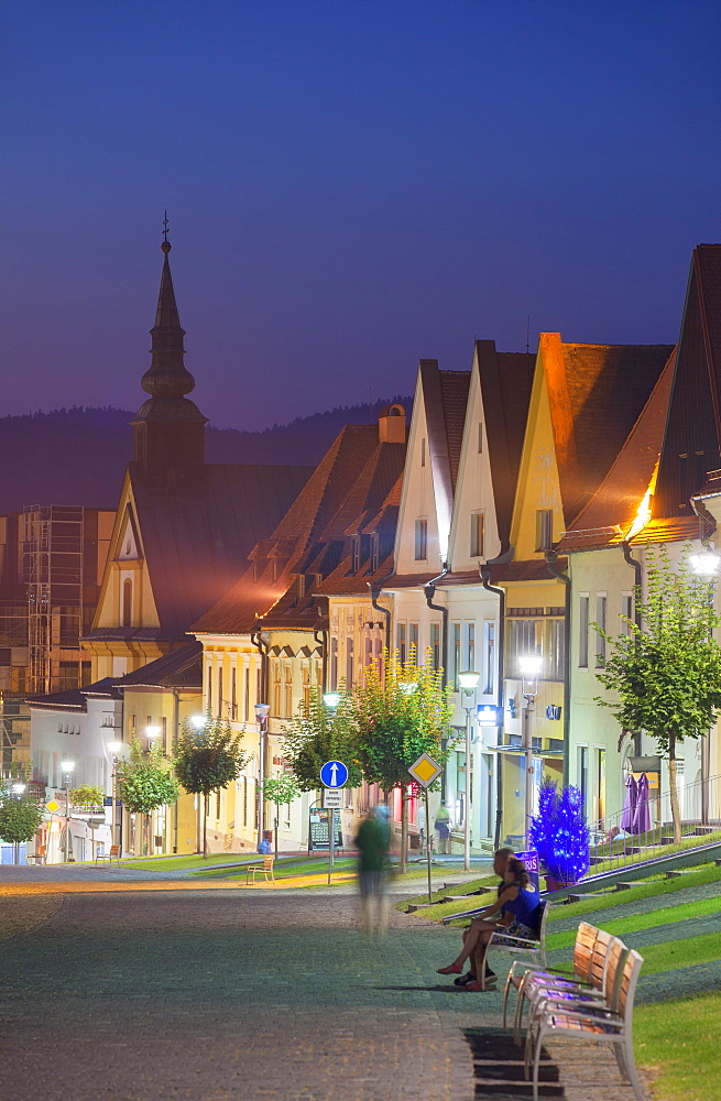 Radnicne Square at dusk, Bardejov, UNESCO World Heritage Site, Presov Region, Slovakia, Europe 