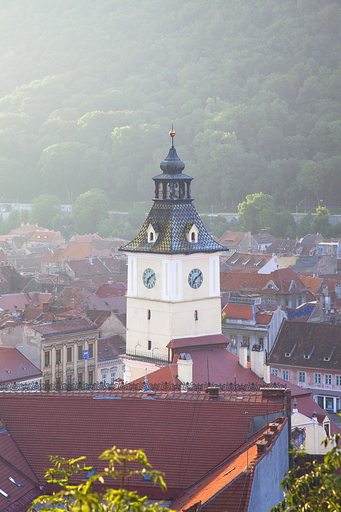 View of Council House in Piata Sfatului at dawn, Brasov, Transylvania, Romania, Europe 