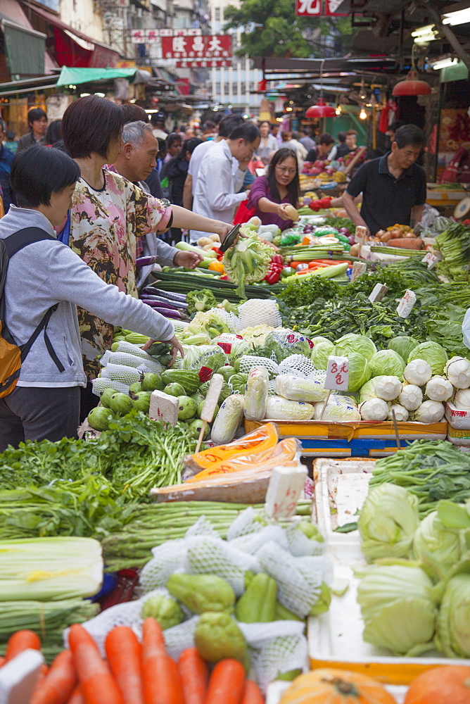 Vegetable market, Yau Ma Tei, Kowloon, Hong Kong, China, Asia