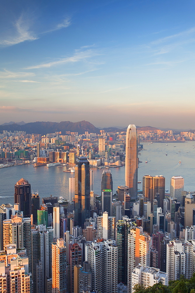 View of Kowloon and Hong Kong Island from Victoria Peak, Hong Kong, China, Asia