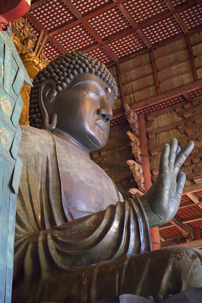 The Daibutsu (Great Buddha) inside Todaiji Temple, UNESCO World Heritage Site, Nara, Kansai, Japan, Asia