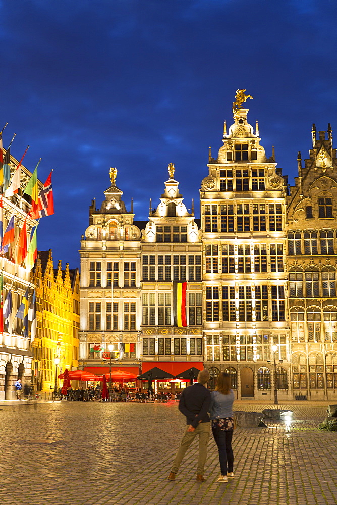 Guild houses in Main Market Square, Antwerp, Flanders, Belgium, Europe