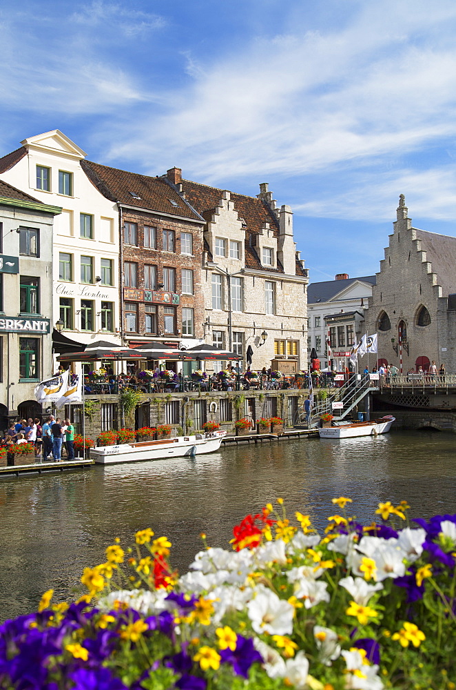 Leie Canal, Ghent, Flanders, Belgium, Europe