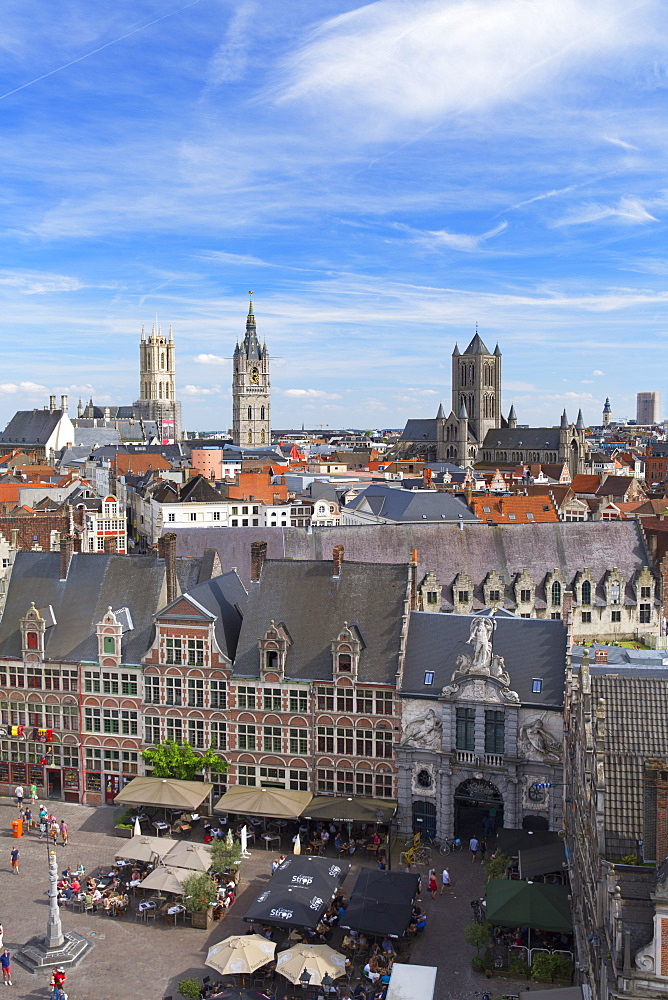 View of Ghent, Flanders, Belgium, Europe