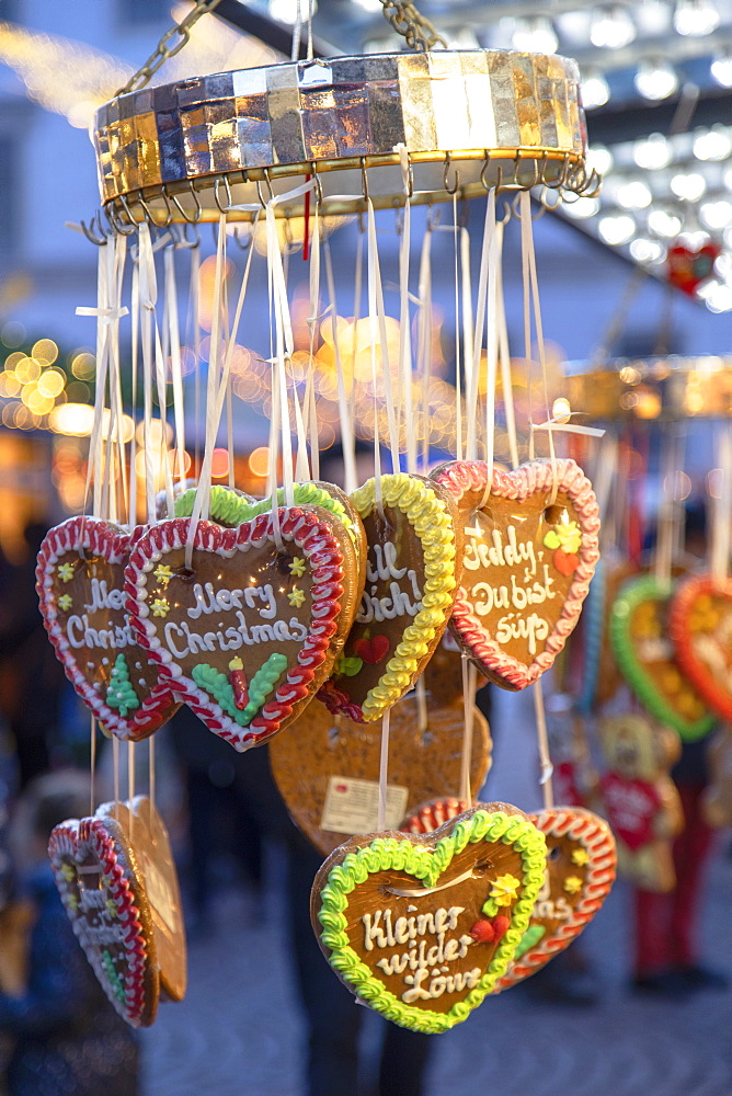 Cookies at Christmas Market, Wiesbaden, Hesse, Germany, Europe