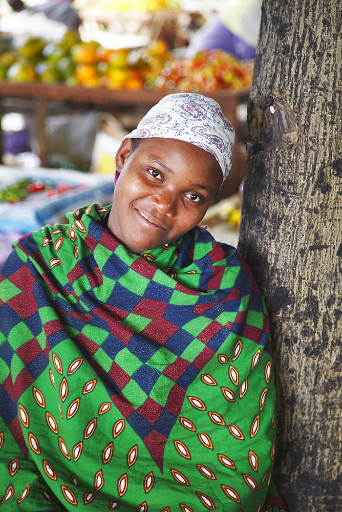 Woman vendor at market, Inhambane, Mozambique, Africa