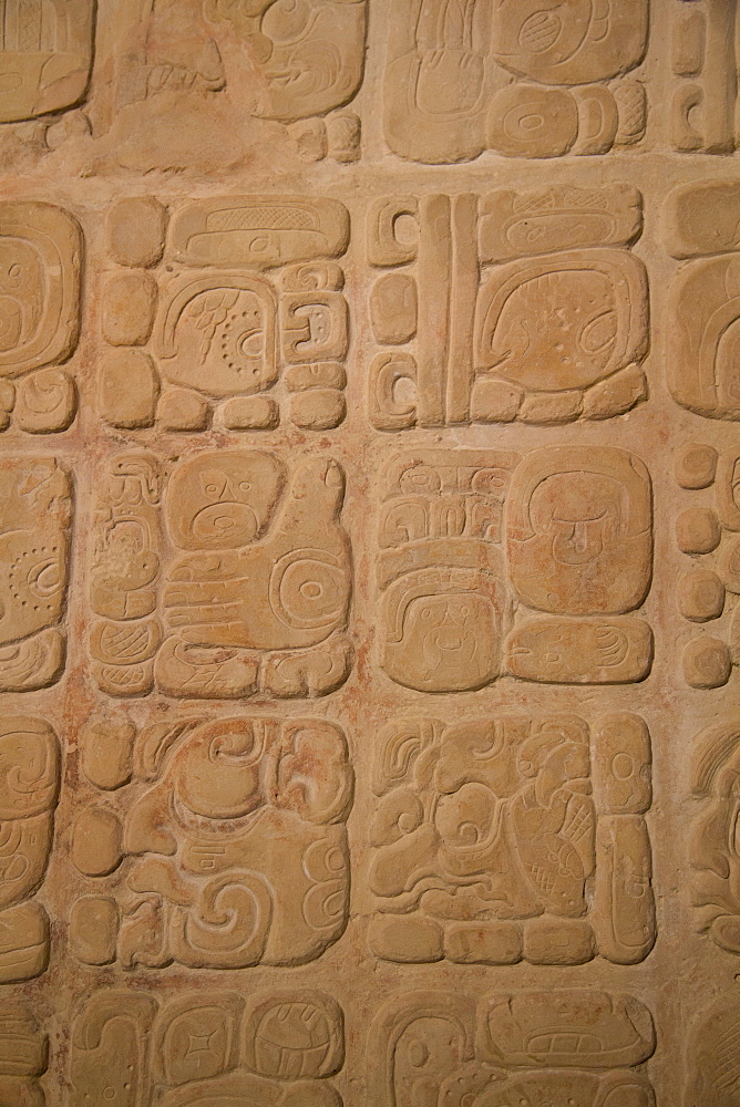 Palace tablet with hieroglyphs, Archaeological Museum of Palenque, Palenque Archaeological Zone, Chiapas, Mexico, North America