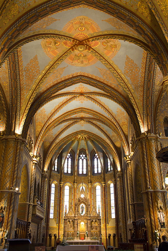 Interior view of Matthias Church (Matyas Templom), dating from 1470, Budapest, Hungary, Europe