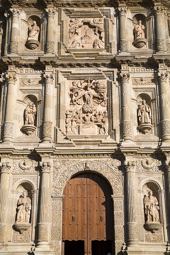 The Cathedral of the Virgin of the Assumption, began in 1553, Oaxaca City, Oaxaca, Mexico, North America