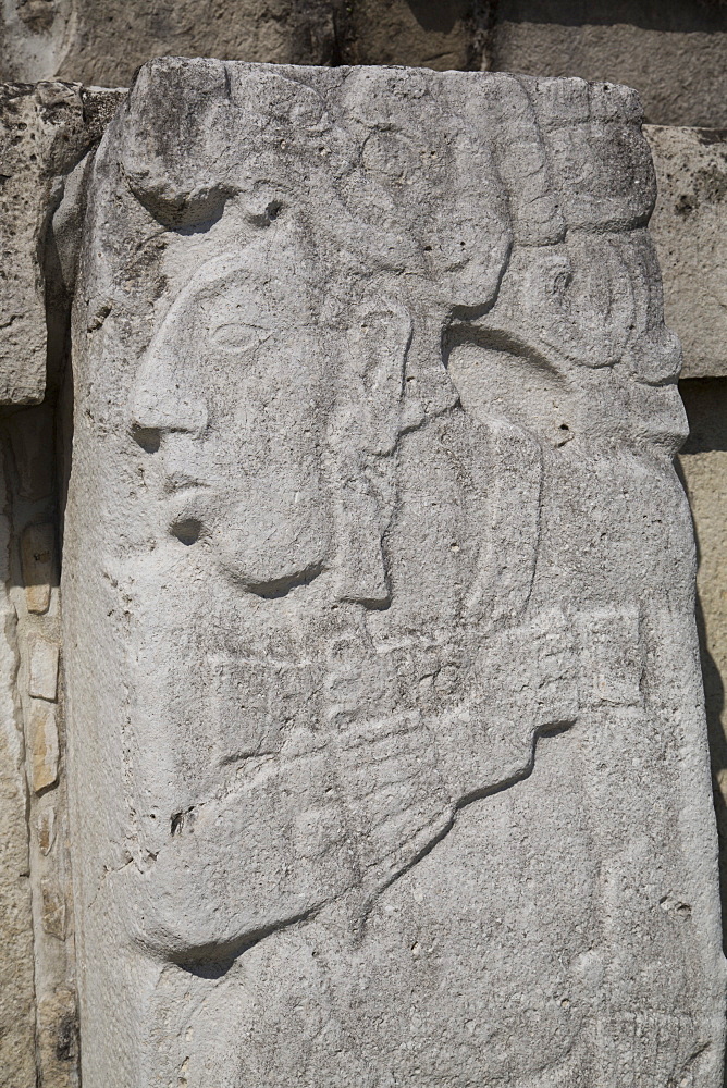 Stone sculptures, Patio of the Captives, the Palace, Palenque Archaeological Park, UNESCO World Heritage Site, Palenque, Chiapas, Mexico, North America