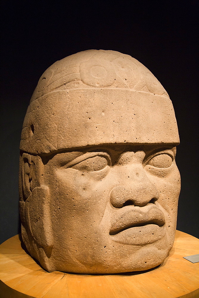 Olmec colossal head, National Museum of Anthropology, Mexico City, Mexico, North America