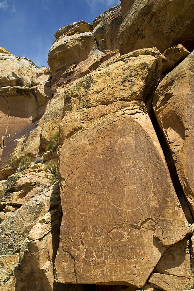 Dry Fork Canyon Rock Art, located on McConkie Ranch, Fremont style, dating from AD 700 to AD 1200, near Vernal, Utah, United States of America, North America