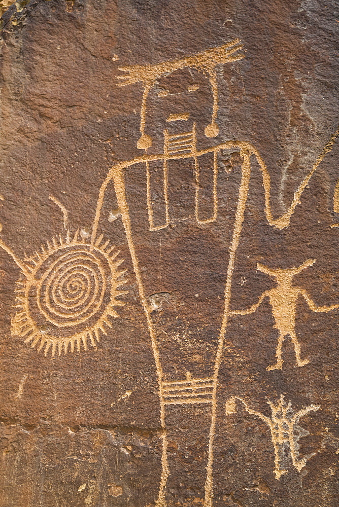 McKee Spring Petroglyphs, Fremont Style, from AD 700 to AD 1200, Dinosaur National Monument, Utah, United States of America, North America