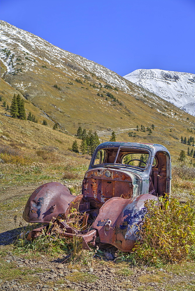 Abandoned truck, Animas Forks Mine ruins, Animas Forks, Colorado, United States of America, North America