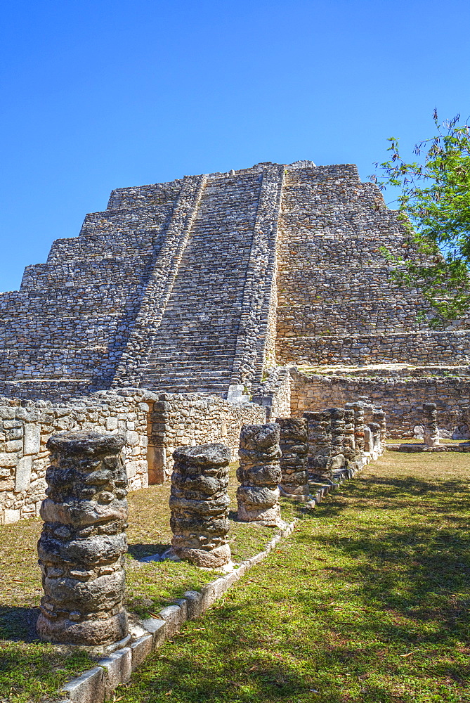 Castillo de Kukulcan, Mayapan, Mayan archaeological site, Yucatan, Mexico, North America