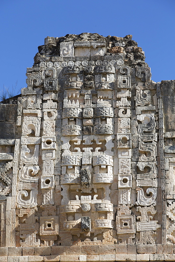 Chac Rain God masks, Nuns Quadrangle, Uxmal, Mayan archaeological site, UNESCO World Heritage Site, Yucatan, Mexico, North America