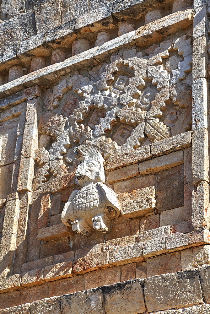 Stucco relief, Nuns Quadrangle, Uxmal, Mayan archaeological site, UNESCO World Heritage Site, Yucatan, Mexico, North America