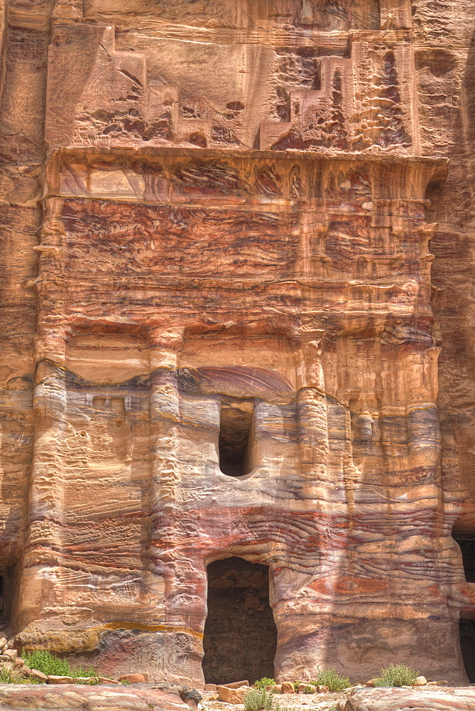 Silk Tomb, Royal Tombs, Petra, UNESCO World Heritage Site, Jordan, Middle East