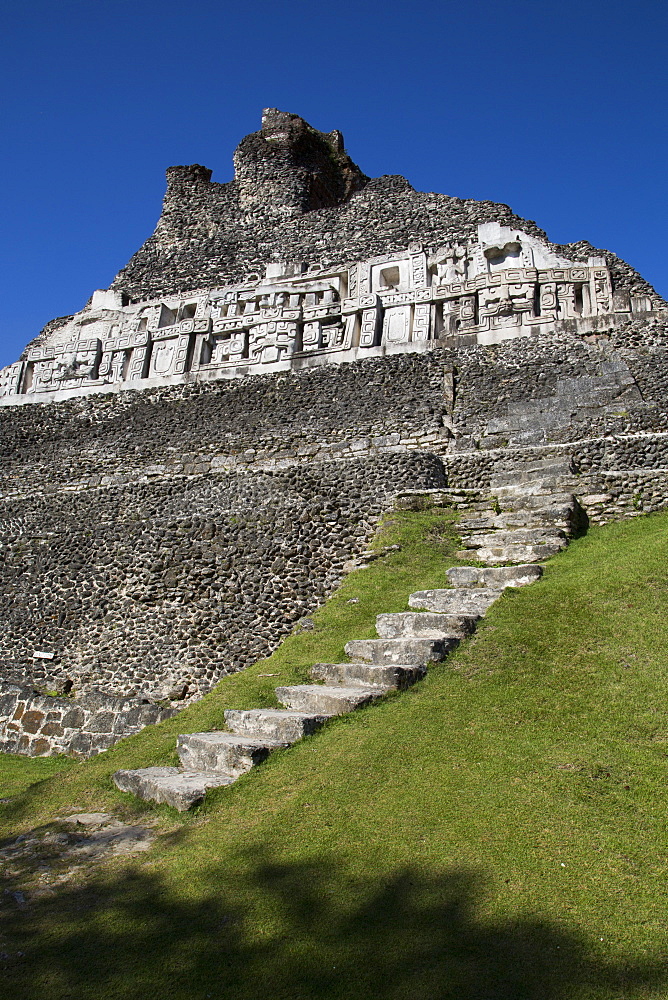 Stucco Frieze, Castillo, Xunantunich Mayan Ruins, outside San Ignacio, Belize, Central America