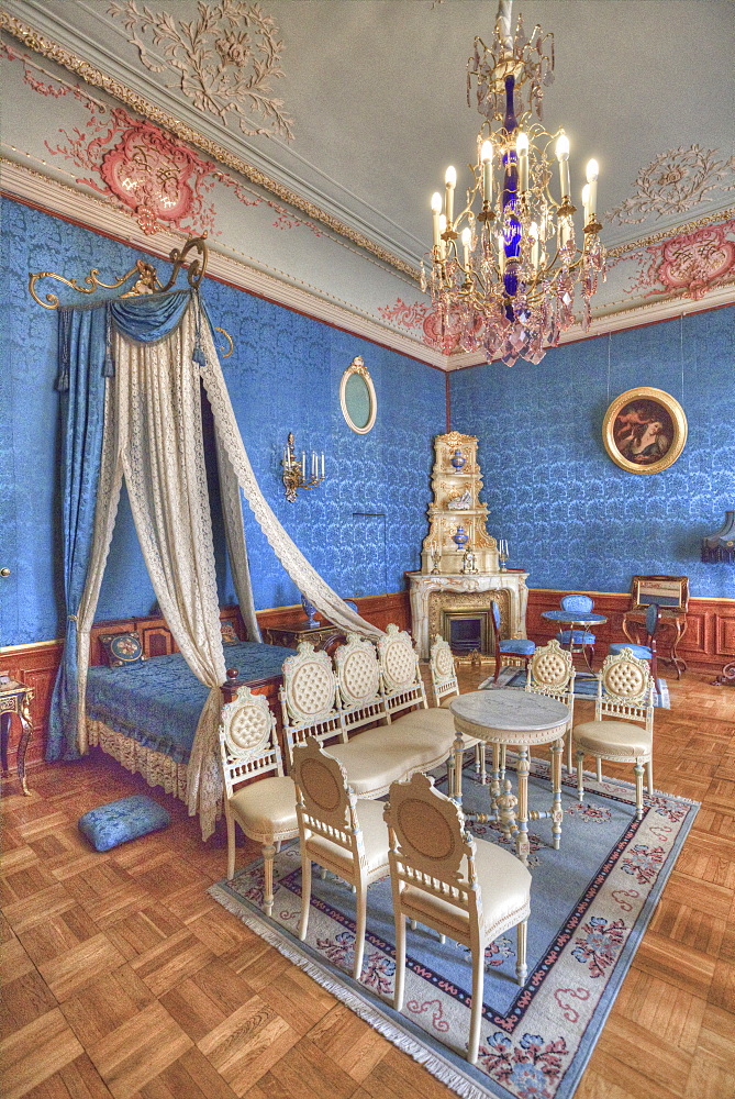 The Blue Bedroom, Yusupov Palace on the Moika, St. Petersburg, Russia, Europe